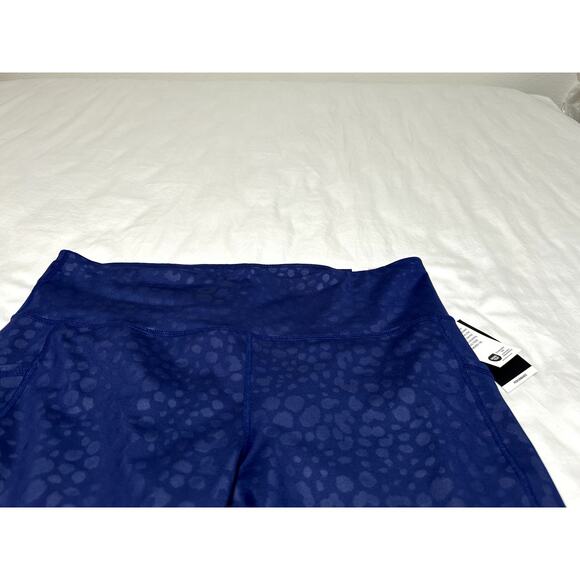 Ideology Womens 7/8 Length Leggings Pants Tartan Blue XL Compression Rapidry New - Picture 3 of 6